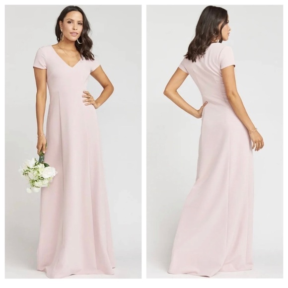 NEW Show Me Your MuMu Women's Geneva Maxi Dress Blush Rose Formal Wedding M - Picture 1 of 7